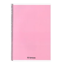 Spirálfüzet vonalas FORTUNA Monocolor A/5 70 lapos pasztell rózsaszín