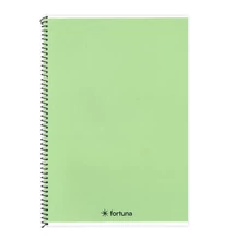 Spirálfüzet vonalas FORTUNA Monocolor A/5 70 lapos pasztell zöld