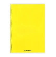 Spirálfüzet vonalas FORTUNA Monocolor A/5 70 lapos sárga