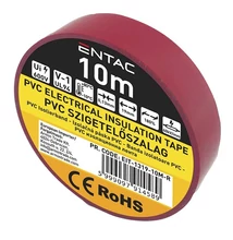 Szigetelőszalag ENTAC 19mmx10m piros