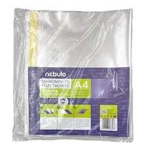 Tankönyvborító NEBULO A/4 öntapadós csíkkal víztiszta 65mic 51,5x31 cm 10 darabos
