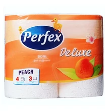 Toalettpapír PERFEX Deluxe 3 rétegű 4 tekercses barack
