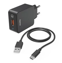Töltő HAMA QC 3.0 USB-C 19,5W fekete