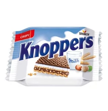 Töltött ostya KNOPPERS mogyorós és tejes 25g