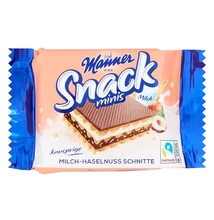 Töltött ostya MANNER mogyorós és tejszínes 25g