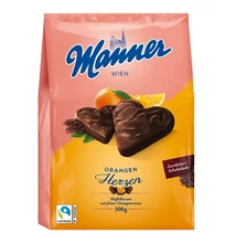 Töltött ostya MANNER szív narancsos 300 g