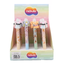 Zseléstoll NEBULO nyomógombos radírozható 0,5mm Kutyák