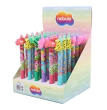 Zseléstoll NEBULO nyomógombos radírozható 0,5mm neon Vicces állatok