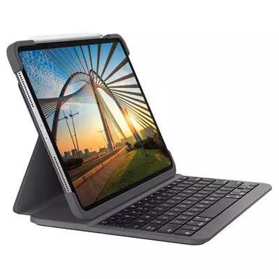 Billentyűzet vezeték nélküli LOGITECH Slim Folio for iPad 12,9" ENG Bluetooth háttérvilágítással fekete