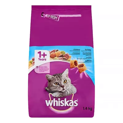 Állateledel száraz WHISKAS macskáknak tonhallal 1,4kg