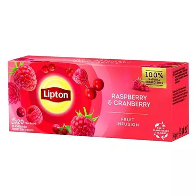 Gyümölcstea LIPTON Málna-Vörösáfonya 20 filter/doboz