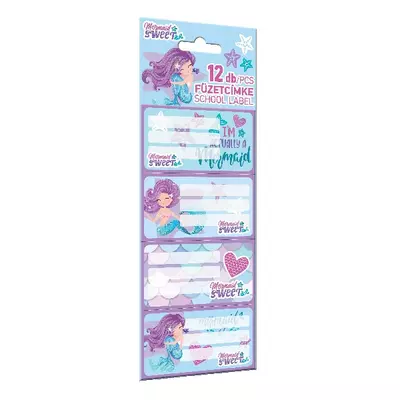 Füzetcímke LIZZY CARD 12 címke/csomag Mermaid Sweet