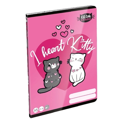 Füzet LIZZY CARD A/5 32 lapos kockás 27-32 Kittok Heart Kitty