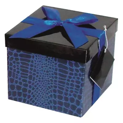Ajándékdoboz fekete/kék Gift Box 12x12x12xcm UTOLSÓ DARAB