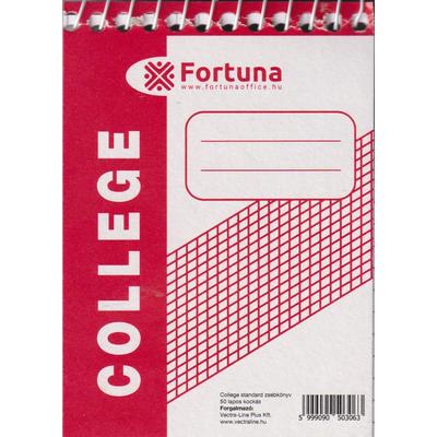 Jegyzettömb spirálos FORTUNA College A/7 70x100 mm 50 lapos kockás