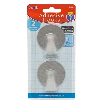 Akasztó szett öntapadós rozsdamentes acél 2 darabos