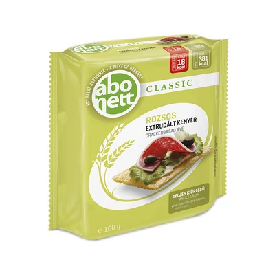 Extrudált kenyér ABONETT Classic teljes kiörlésű rozsos 100 g