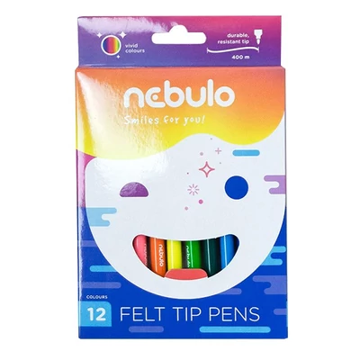 Filctoll NEBULO vízbázisú színes 12 darabos
