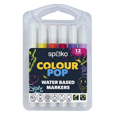 Filctoll SPOKO Colour Pop háromszögletű vízbázisú 12 darabos