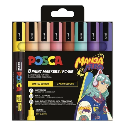 Filctoll UNI Posca PC-5M Manga Hero 8 darabos