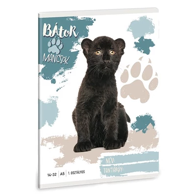 Füzet vonalas ARS UNA A/5 32 lapos 14-32 1. osztályos Bátor mancsok-Fekete párduc