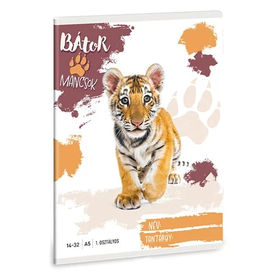 Füzet vonalas ARS UNA A/5 32 lapos 14-32 1. osztályos Bátor mancsok-Tigris