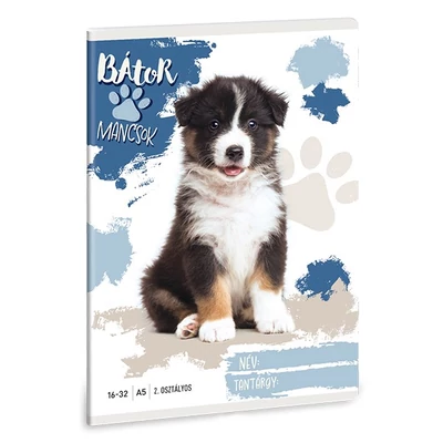 Füzet vonalas ARS UNA A/5 32 lapos 16-32 2. osztályos Bátor mancsok-Ausztrál juhászkutya