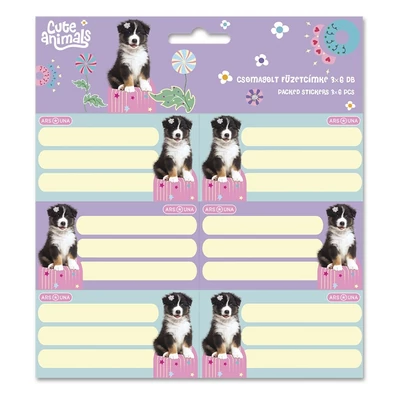 Füzetcímke ARS UNA 18 darabos Cute Animals-Aussie