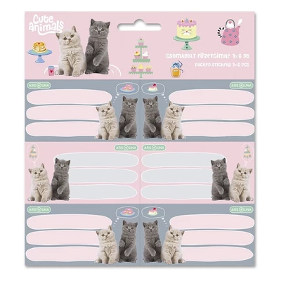 Füzetcímke ARS UNA 18 darabos Cute Animals-Tea Party