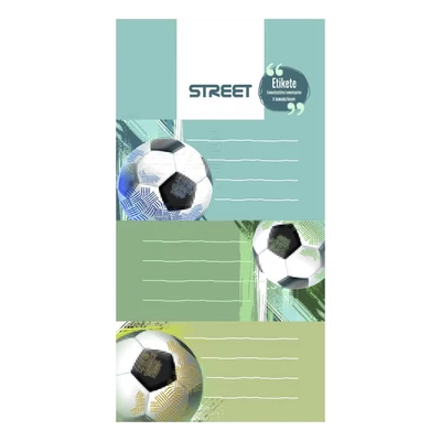 Füzetcímke STREET Football 9 címke/csomag