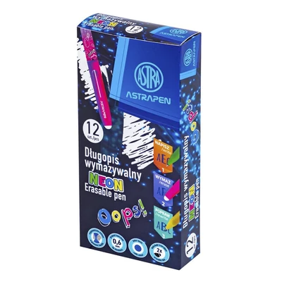 Golyóstoll ASTRA PEN radírozható neon 0,6 mm