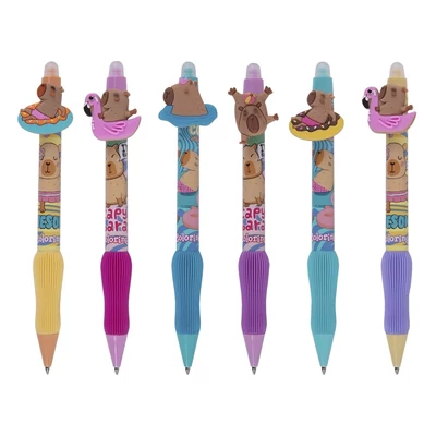 Golyóstoll COLORINO radírozható 3D Capybara 0,5 mm kék írásszín