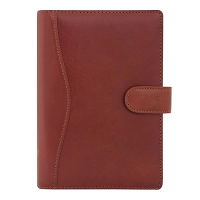 Gyűrűs kalendárium SATURNUS L212 sárga lapos barna marhabőr 2025.