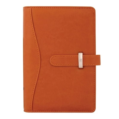 Gyűrűs kalendárium SATURNUS M437 fehér lapos világosbarna műbőr 2025.