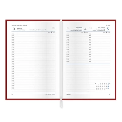 Határidőnapló TOPTIMER Joy J022 B/6 napi fehér lapos Harangvirág UV 2026.