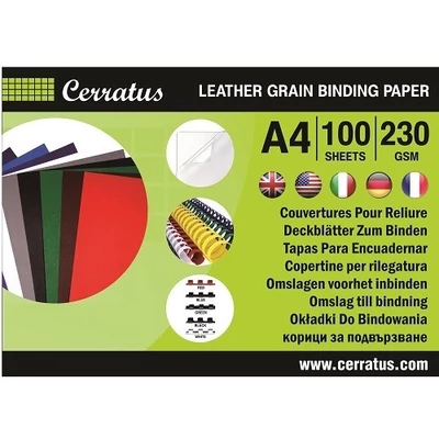 Hátlap CERRATUS A/4 230 g bőrhatású piros