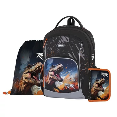 Iskolatáska szett OXY Go 3 részes Dino tolltartóval és tornazsákkal