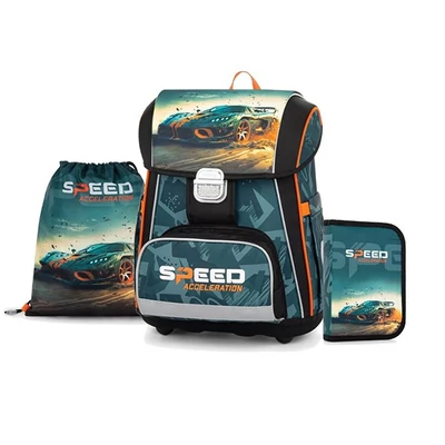 Iskolatáska szett OXY Premium 3 részes Car tolltartóval és tornazsákkal