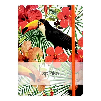 Jegyzetfüzet vonalas SPOKO A/5 96 lapos gumis keményfedeles tukán