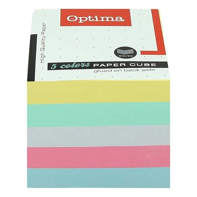 Kockatömb színes OPTIMA 9x9x9 cm ragasztott