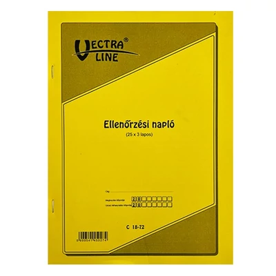 Nyomtatvány ellenőrzési napló VECTRALINE A/4 25x3 lapos