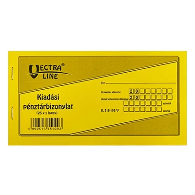 Nyomtatvány kiadási pénztárbizonylat VECTRALINE fekvő 25x2 lapos