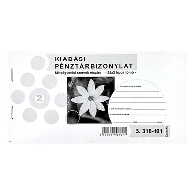 Nyomtatvány kiadási pénztárbizonylat költségvetési szervek részére