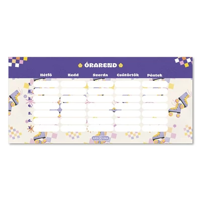 Órarend ARS UNA egylapos kétoldalas Keep Rolling