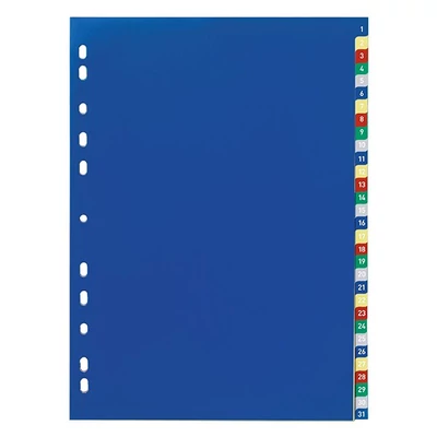 Regiszter DURABLE műanyag A/4 1-31 számos-színes