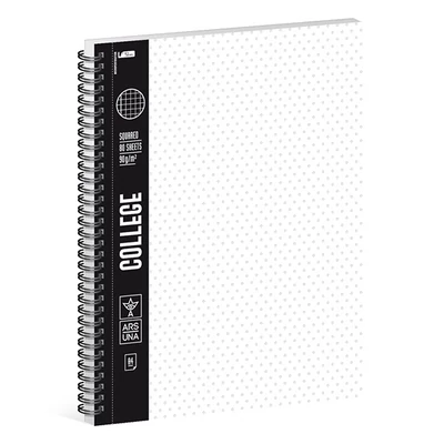Spirálfüzet kockás ARS UNA College A/4 80 lapos fehér