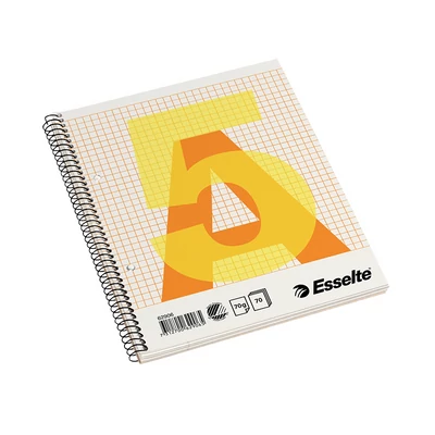 Spirálfüzet kockás ESSELTE A/5 70 lapos perforált lyukasztott