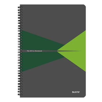 Spirálfüzet vonalas LEITZ Office A/5 90 lapos PP borítóval zöld