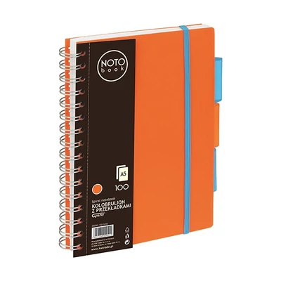 Spirálfüzet kockás GRAND A/5 100 lapos regiszteres narancssárga