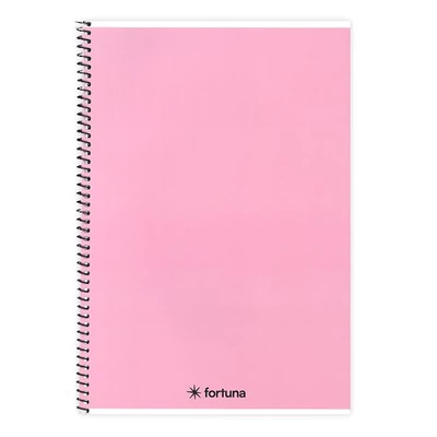 Spirálfüzet vonalas FORTUNA Monocolor A/4 70 lapos pasztell rózsaszín